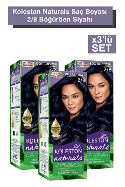 Wella Koleston Naturals Saç Boyası 2/8 Böğürtlen Siyahı X3'lü set