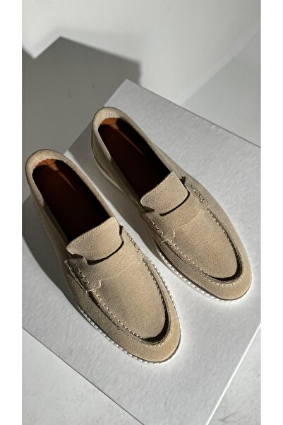 Eataly Shoes حذاء باليه نسائي كاجوال من الجلد الطبيعي باللون البيج من Gigi