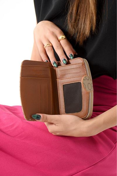 ImPolo Berry Minkcamel Printed Women's Hand Wallet 11.5X15.5 Size