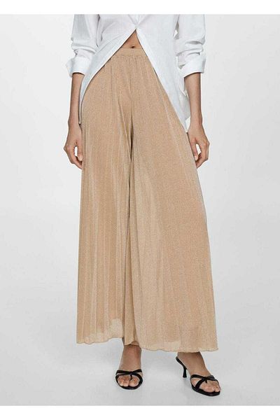MANGO Woman Παντελόνι Palazzo με lurex