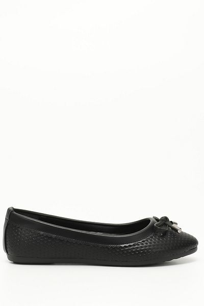 GÖNDERİ(R) Schwarze Ballerinas mit Schleife für Damen