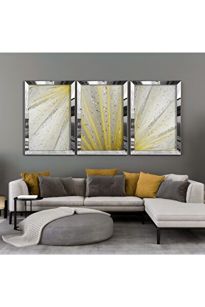 Harikabirev HARİKABİREV | COMBINAT ABSTRACȚIE AUR-ALB | TABLO MDF CU CADRU DIN PLEXI KRFZ