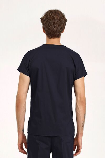 Brl Üniforma Single Top Lycra Unisex Surgical Uniform Navy Blue |   Brl Scrub