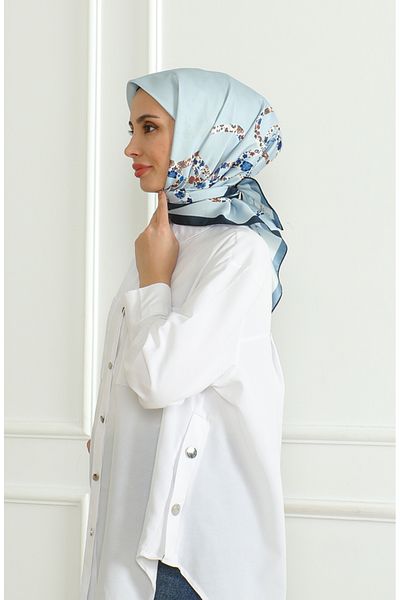sefamerve Κασκόλ Rayon Karaca 81051-01 - Μπλε Navy Blue