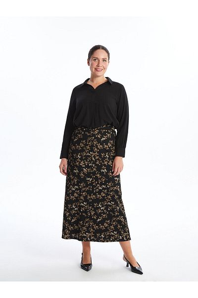 LC Waikiki LCW Floral γυναικεία φούστα σε γραμμή Α με ελαστική μέση