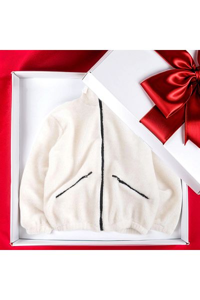 exans moda Unisex Oversize βελούδινο μπουφάν με φερμουάρ