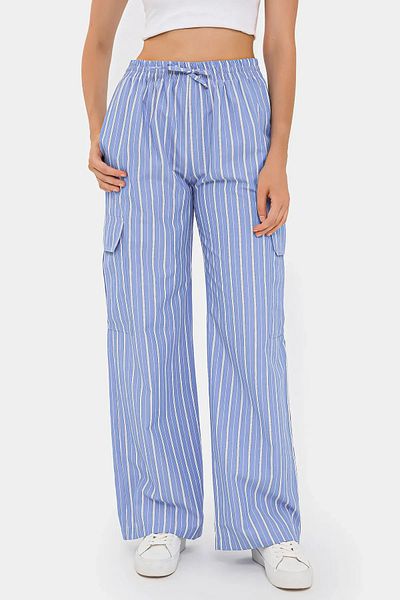 Hiccup Pantaloni drepti cu dungi cu talie înaltă