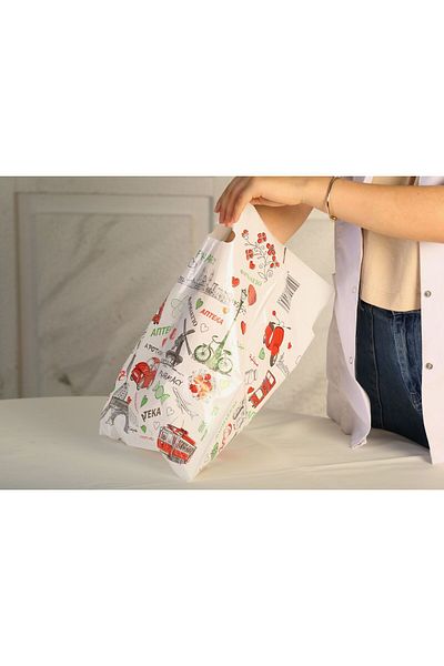 ÇABUKLAR Bio European Themed Oversize Pharmacy Bag - 50 Pieces