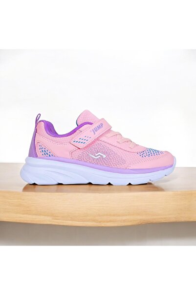 Jump kız çocuk cırtlı fileli spor ayakkabı , comfort taban