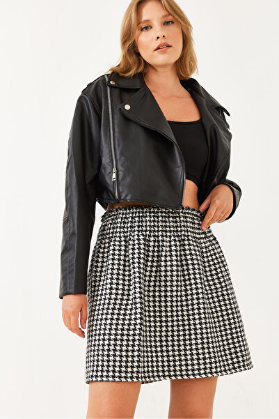 Bianco Lucci Fusta mini pentru femei Gipe Detailed Houndstooth 0169 60251859