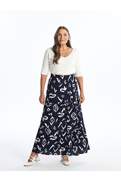 LC Waikiki Patterned Women's Skirt with Elastic Waist