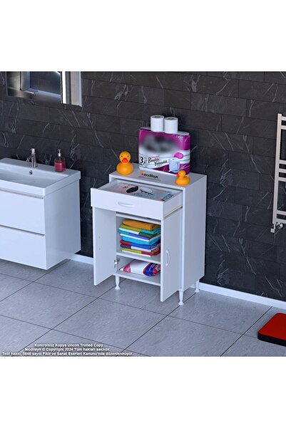 Modilayn EMİR 60 x 88 x 32,5 cm Çok Amaçlı 2 Kapaklı 1 Çekmece 2 Raf 3 Bölmeli Dolap