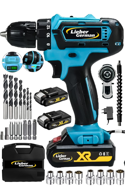 Lieber German Teknoloji BL-9000 Darbeli Titanyum Şanjuman 2x Akülü Şarjlı Vid...