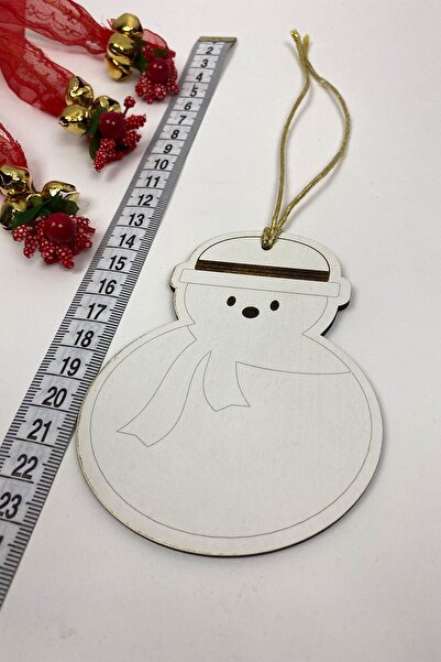 Limelia Ornament pentru brad de Crăciun cu imprimeu alb de om de zăpadă (5 bu...