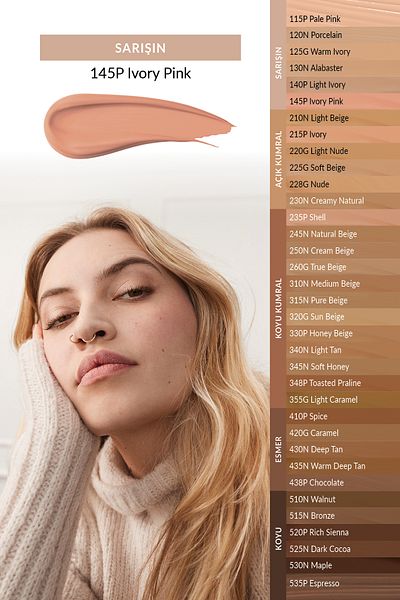 AVON Power Stay Mat Fondöten- 145P IVORY PINK