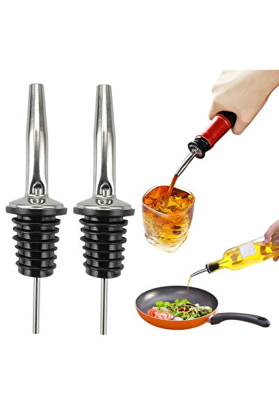 seç al burada 2 Adet Çelik Şişe Ucu Servis Aparatı Damlalık Yağdanlık Tıpa Tapa Mantar Yağ Akıtıcı Bijon