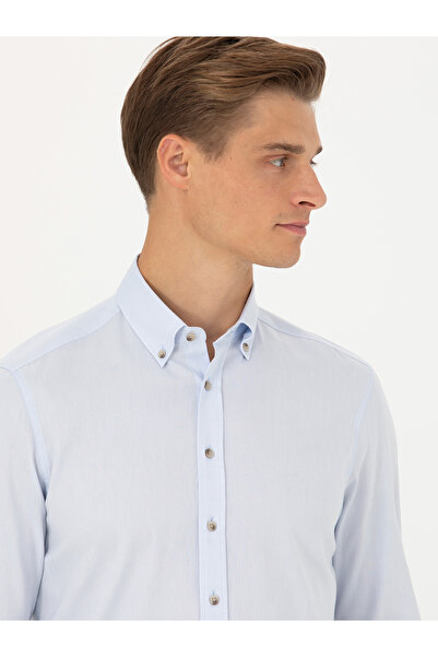 Cacharel Açık Mavi Slim Fit %100 Pamuk Oxford Gömlek 50270162-VR003