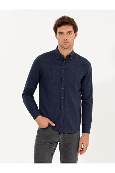 Cacharel Lacivert Slim Fit Uzun Kollu Gömlek 50256919-VR033