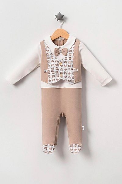 TRENDİMİZBİR Baby Boy Classic Seasonal Jumpsuit with Vest