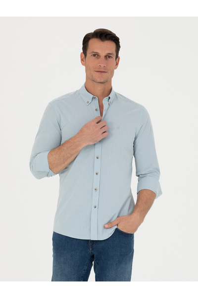Cacharel Açık Mavi Slim Fit Uzun Kollu Gömlek 50265476-VR003