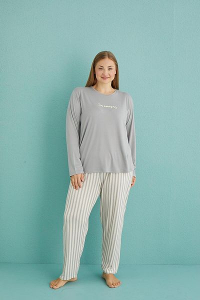 gd goldoremi 50802-19 Costum de pijama din țesătură Milan uimitor pentru femei de mărime mare