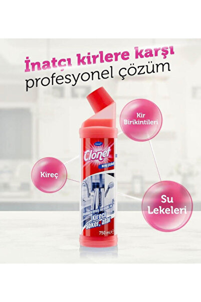 aşçıbaşı ticaret Clonet Extra Banyo Temizleyici Ve Kireç Çözücü 750 ml