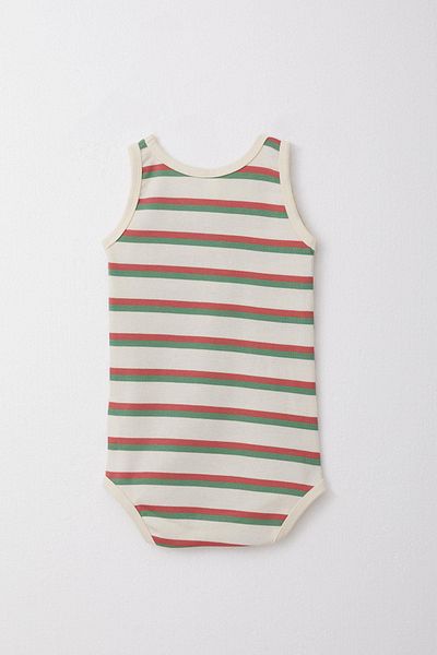 Breeze Colorful Striped Athlete Bodysuit for Baby Boy - 9 Months-3 Years, Cream