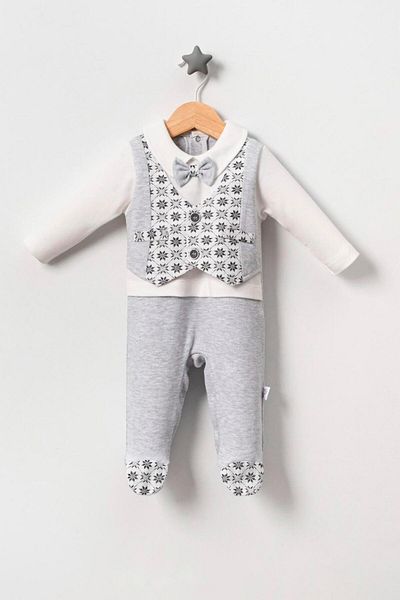 TRENDİMİZBİR Baby Boy Classic Seasonal Jumpsuit with Vest