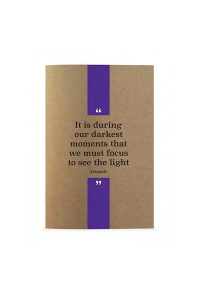 DEFFTER Aristotle Quotes Kraft Thinkers A5 Notebook - Stitched and Dotted, 30 Yp