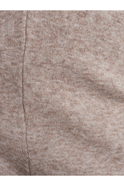 Dilvin 70163 Beli Lastikli Triko Pantolon-Vizon M.