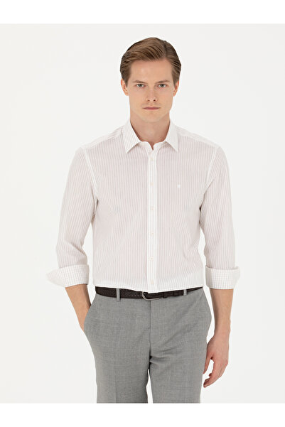 Cacharel Bej Slim Fit Uzun Kollu Gömlek 50265464-VR011