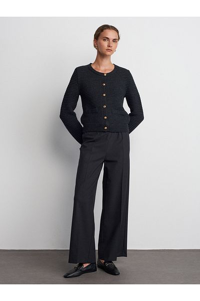 Dilvin 71556 Drawstring Tied Trousers-Anthracite