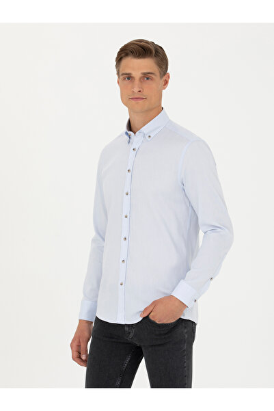 Cacharel Açık Mavi Slim Fit %100 Pamuk Oxford Gömlek 50270162-VR003