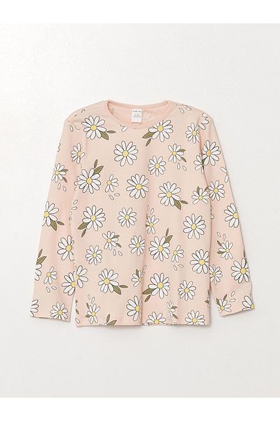 LC Waikiki Lw - Crew Neck Long Sleeve Floral Baby Girl Pajama Set