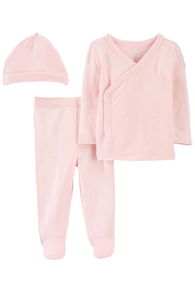 Carter's مجموعة Layette Baby Girl مكونة من 3 قطع علوية وسفلية 1o969210 وردي