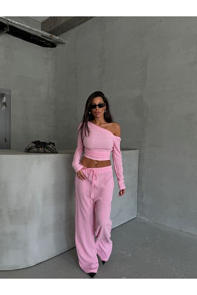 Ekim Store Set de pantaloni bluză cu guler clasic