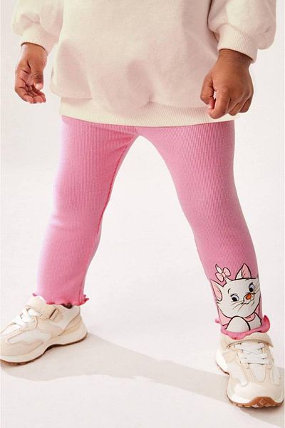 ARBİ kids Girl's Cat Sweet Pink Ribbed Fabric Tights Cotton Full Mold Set