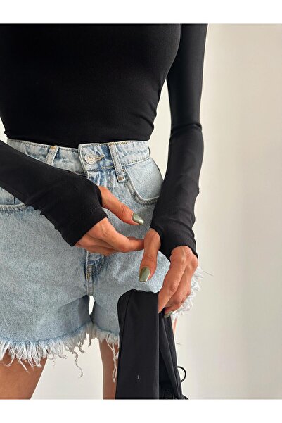 mylove Massimo Black Basic Cotton Blouse