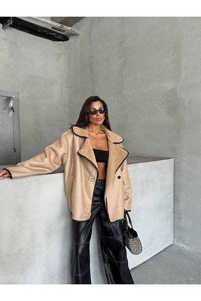 Ekim Store Oversize Buttoned Leather Overcoat