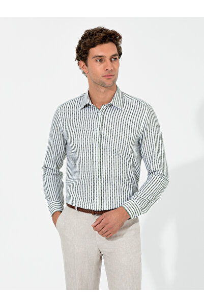 Cacharel Haki Slim Fit Uzun Kollu Gömlek 50255606-VR027