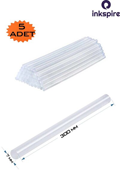 inkspire Sıcak Silikon Tabancası Mumu İnce 5 Adet Slikon Tabanca İçi İnce Çub...