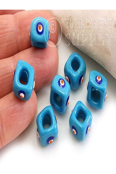 312 KONSEPT 3 Τεμάχια Μπλε Γυάλινες Χάντρες Κακού Οφίου 10 Χιλ.