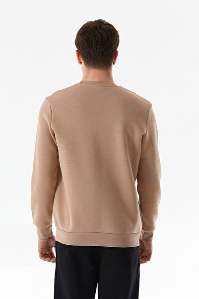 Fulla Moda Φούτερ με λαιμόκοψη με 3 νήματα με ανάγλυφο εμπριμέ