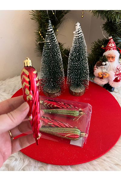 Ayd Home 5-Piece Pointed Red Ornamental Pendant Lamp - New Year Christmas and Christmas Tree