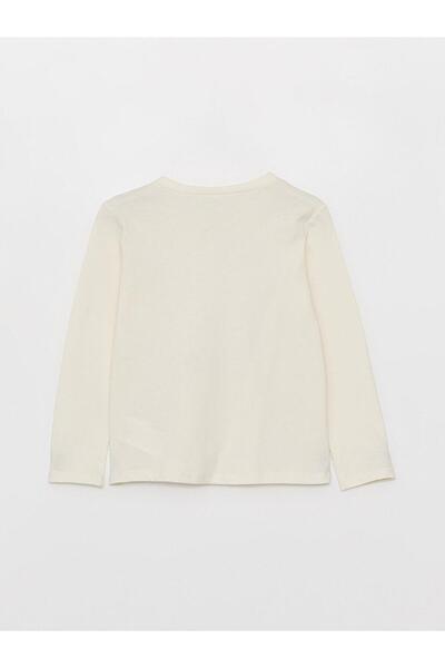 LC Waikiki Футболка з принтом на шиї з довгим рукавом для дівчаток Tisort