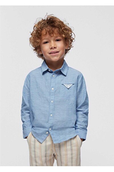 MAYORAL Yazlık Erkek Uzun Kol Gömlek Mavi