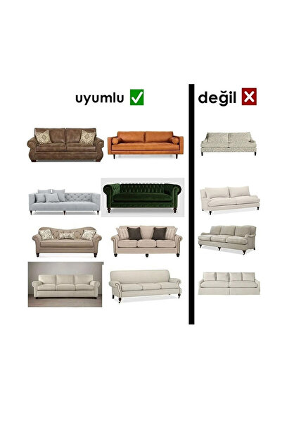 Hantaj Yumuşacık Yıkanabilir Tüy Leke Tutmayan Lastikli Kadife Koltuk Örtüsü Koltuk Kılıfı Takımı 4lü"set