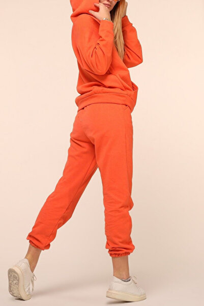 ruNadeS Γυναικείο σετ φόρμας με 3 νήματα χαλαρή εφαρμογή με ελαστικά πόδια καγκουρό τσέπη - Casual