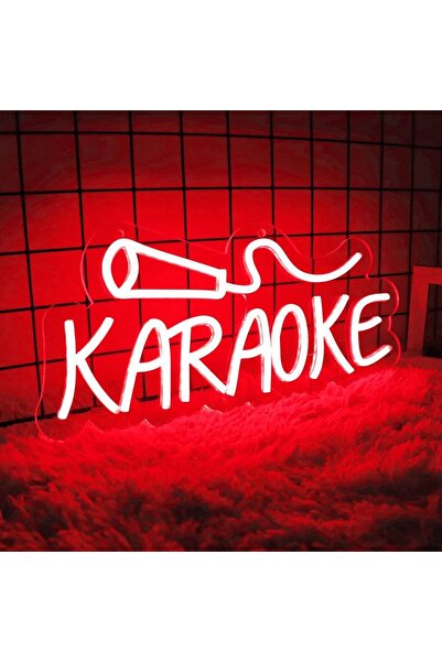 SUN DİZAYN Neon Tabela Karaoke Yazılı Neon Led Işıklı Tablo 50 x 25 cm