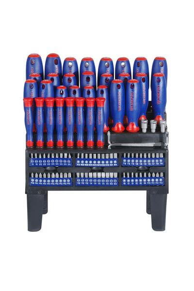 Genel Markalar WP200507 100 Parça Duvar Askı Aparatlı Profesyonel CR-V Manyetik Tornavida ve Bits Uç Seti